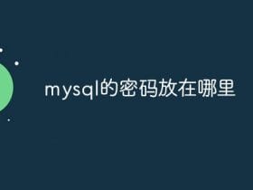 MySQL的密码放在哪里！