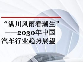 专业报告，2030年中国汽车行业趋势展望！