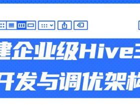 搭建企业级Hive3.X开发与调优架构！