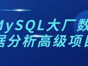 MySQL大厂数据分析高级项目！